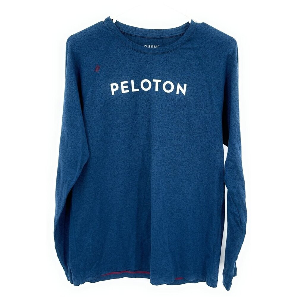 Rhone x Peloton Men's M Long Sleeve Athletic‎ Stretch T-Shirt Blue Tee